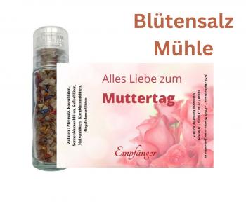 Alles Liebe zum Muttertag - Personalisierte Blütensalz Mühle